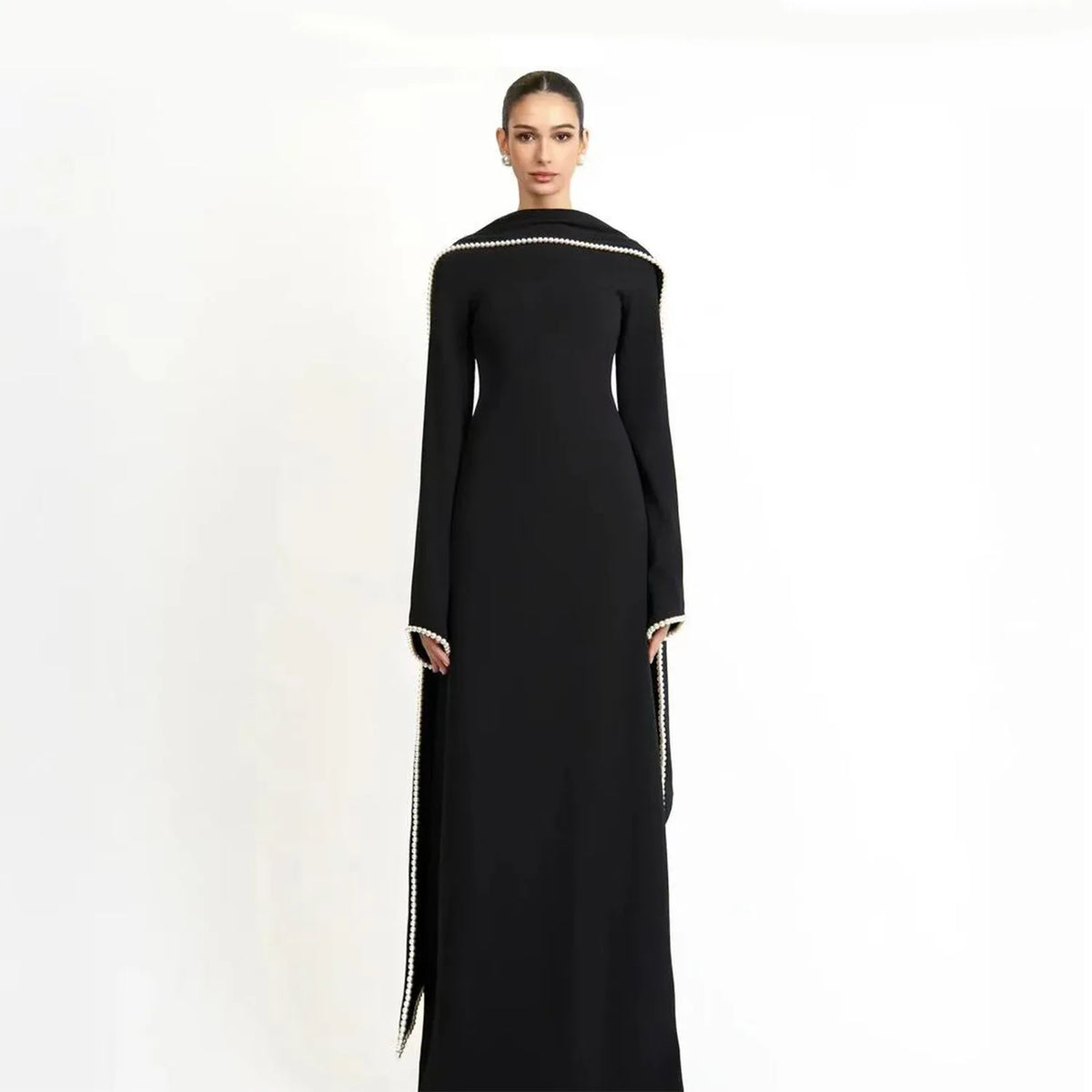 Robe Longue Femme Élégante à Manches Papillon