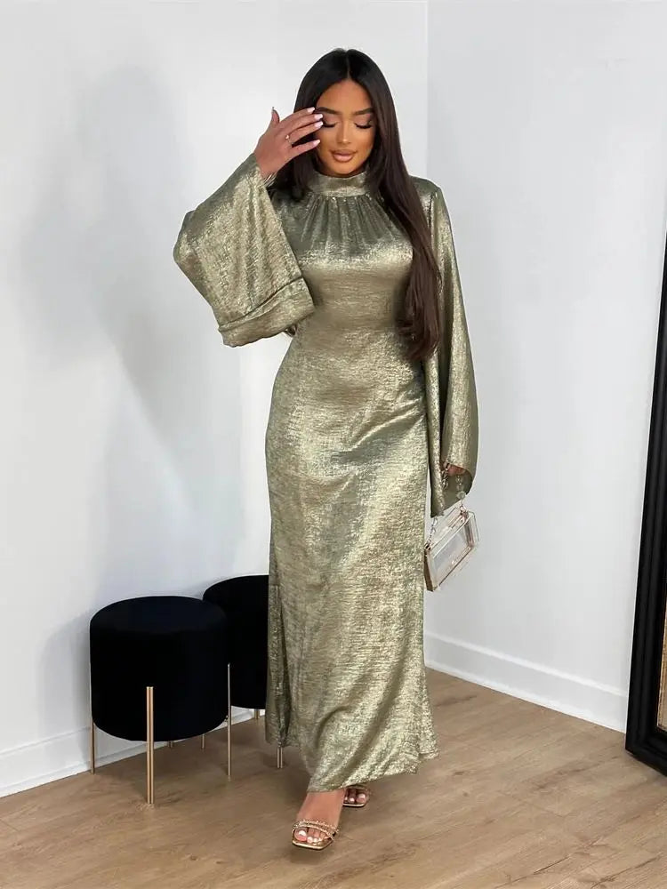 Abaya Femme Kaftan Satin Luxe – Fluidité & Brillance Élégante
