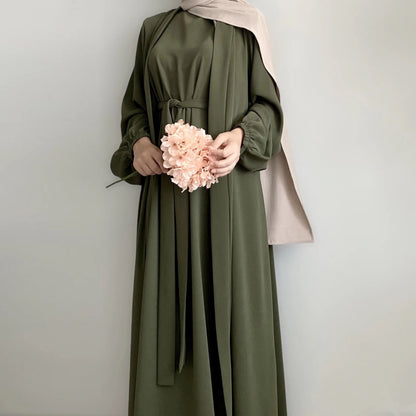 Abaya Cardigan 2 Pièces – Élégance Polyvalente et Confort Absolu