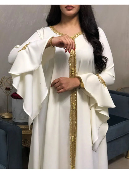 Abaya Femme Haute Couture – Élégance Modeste & Détails Dorés