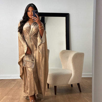 Abaya Femme Kimono Kaftan de Luxe – Élégance Satinée et Style Raffiné