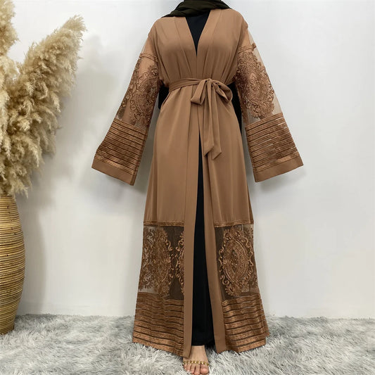 Abaya Femme Luxe Broderies Or 