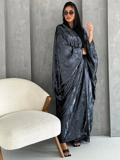 Abaya Femme Satin Kimono Dubai – Eclat Luxueux & Moderne