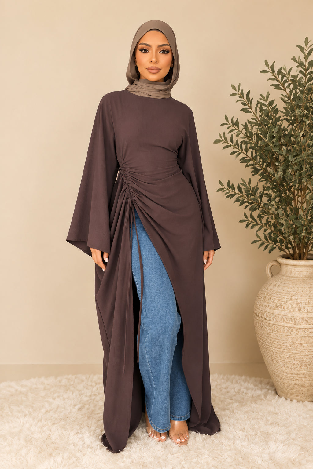 Abaya Femme Longue à Manches Chauve-Souris – Coupe Fluide