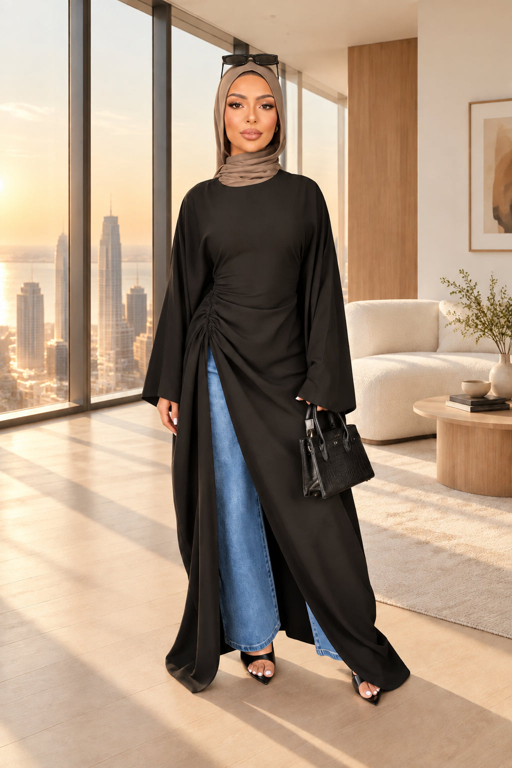 Abaya Femme Longue à Manches Chauve-Souris – Coupe Fluide