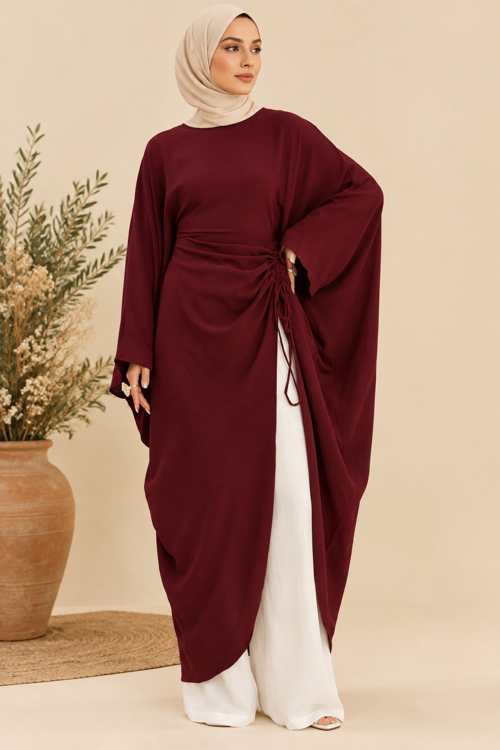 Abaya Femme Longue à Manches Chauve-Souris – Coupe Fluide