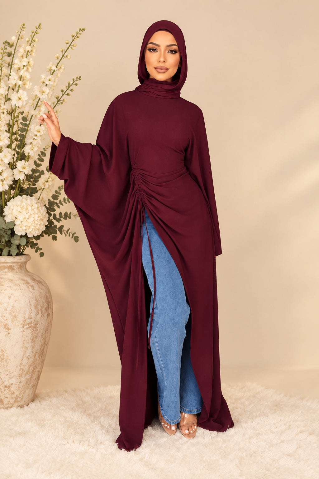 Abaya Femme Longue à Manches Chauve-Souris – Coupe Fluide