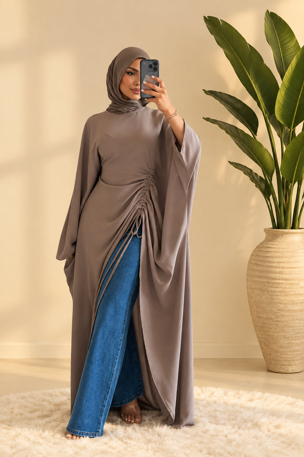 Abaya Femme Longue à Manches Chauve-Souris – Coupe Fluide