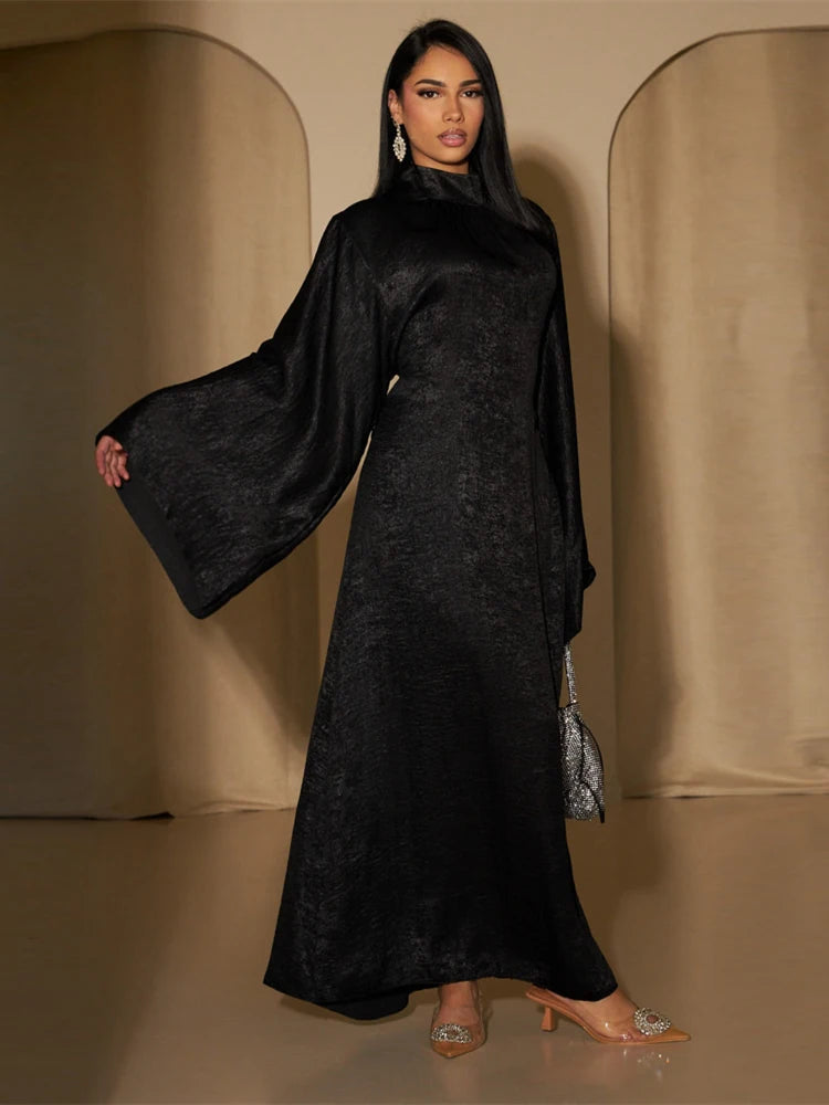 Abaya Femme Kaftan Satin Luxe – Fluidité & Brillance Élégante