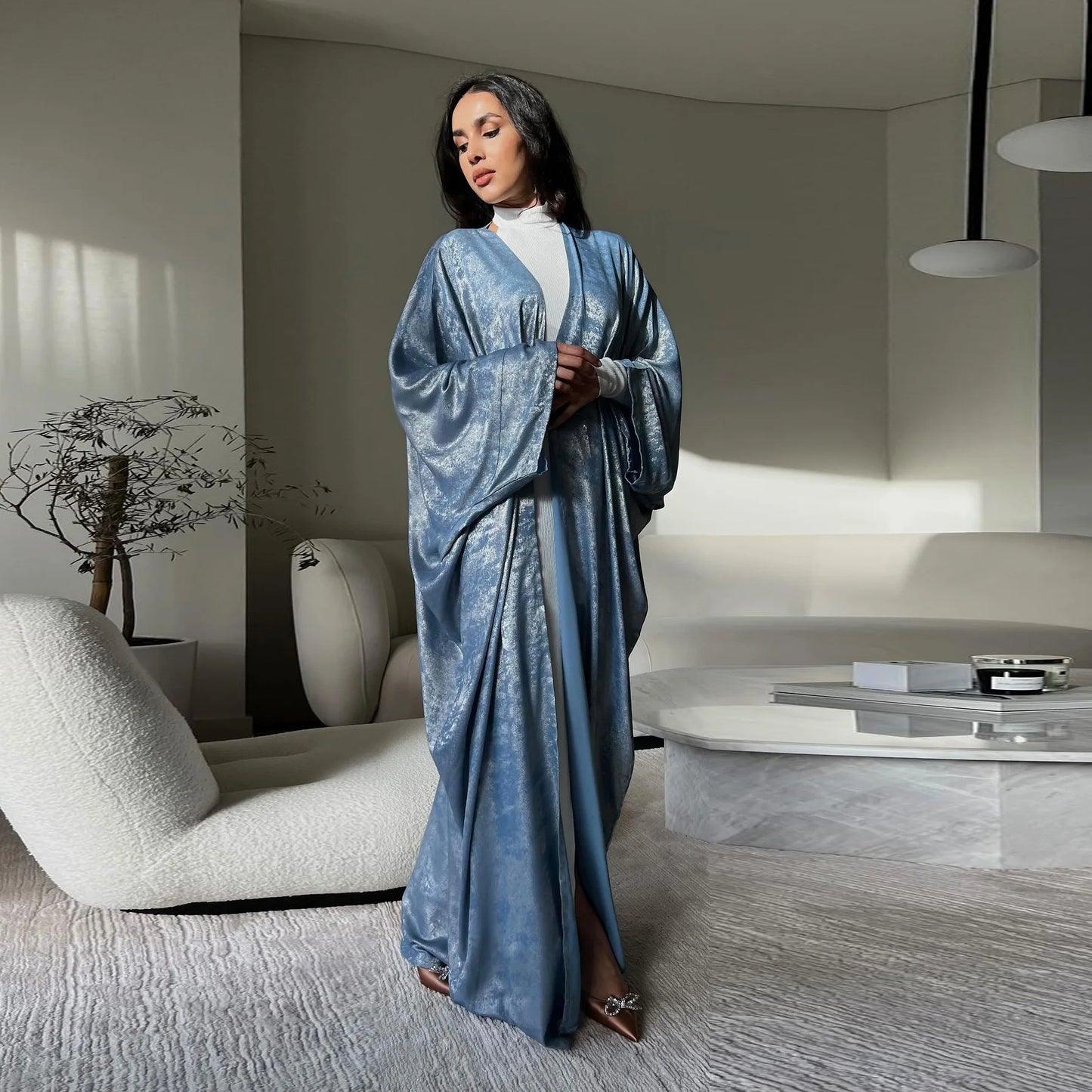 Kimono Femme en Satin Luxe –  Fluide & Toucher Soie