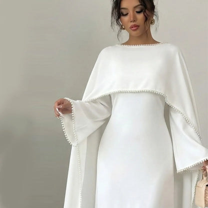 Robe Longue Femme Élégante à Manches Papillon