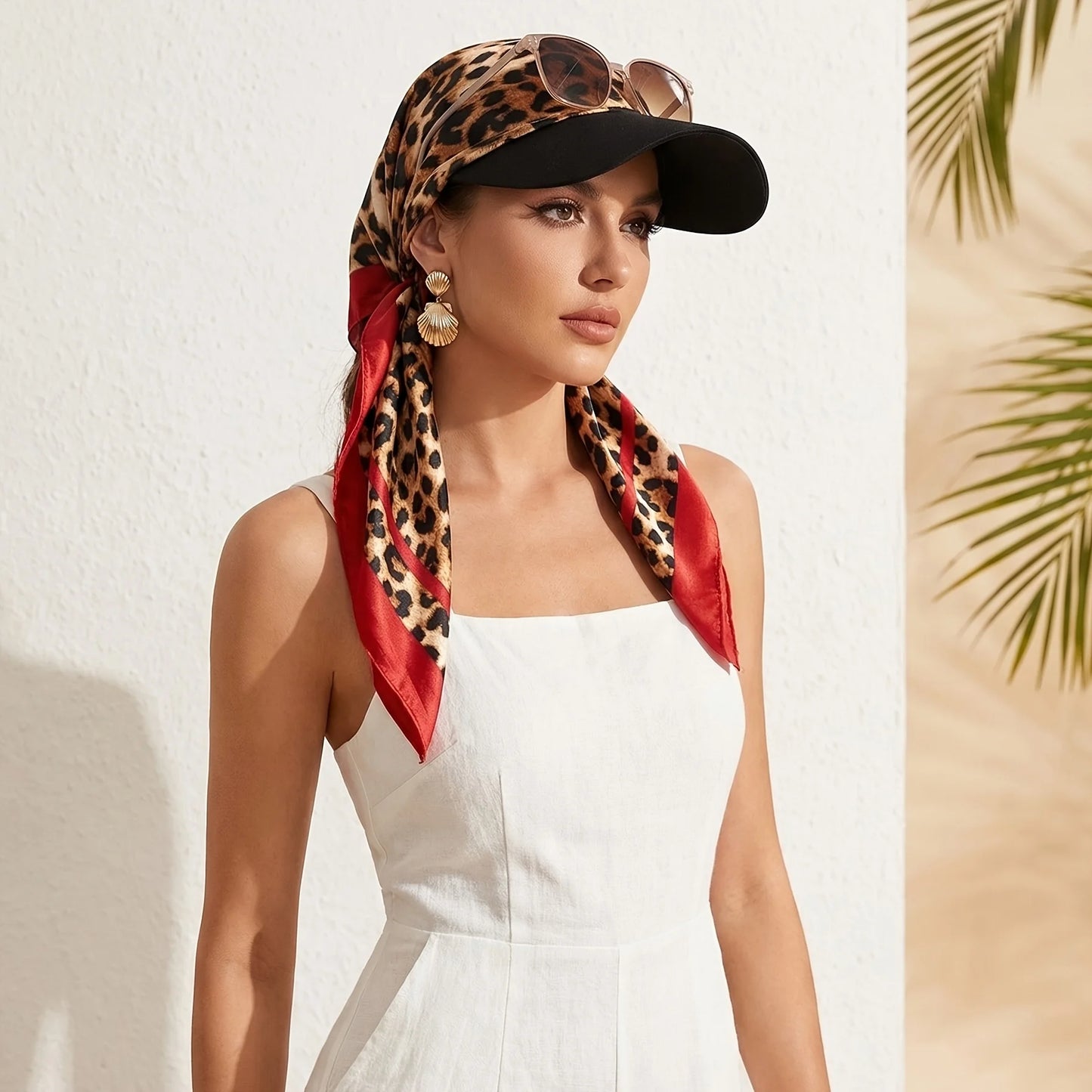 Foulard Femme avec Casquette Intégrée – Protection Solaire UV & Bonnet à Nouer