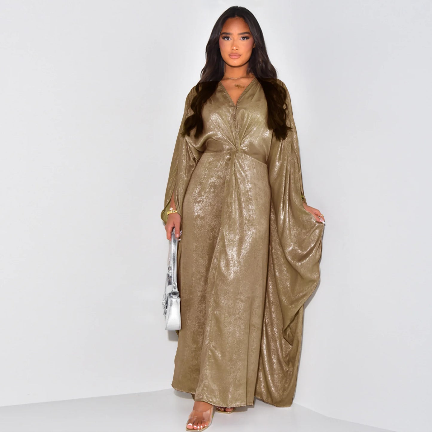 Abaya Femme Kimono Kaftan de Luxe – Élégance Satinée et Style Raffiné