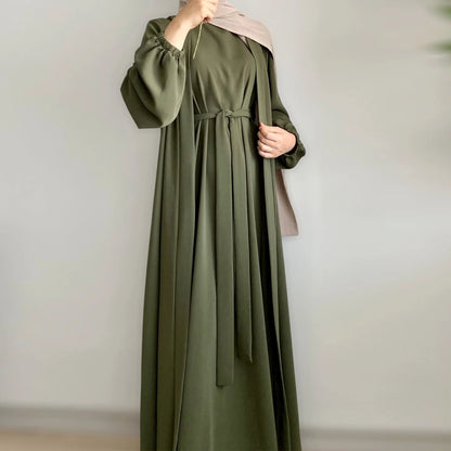Abaya Femme Cardigan 2 Pièces – Élégance Polyvalente et Confort Absolu