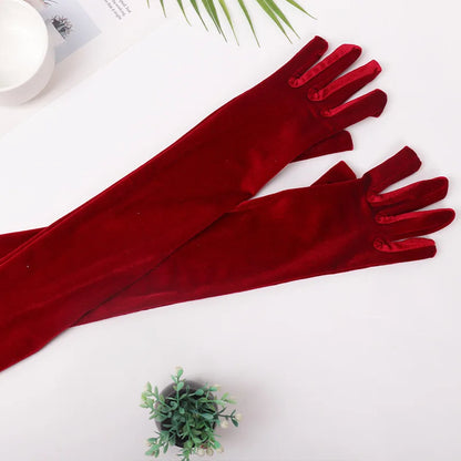 Gants Longs Femme en Velours  – Élégance Intemporelle