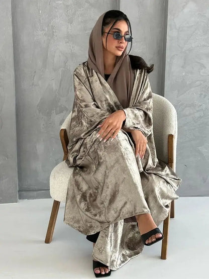 Abaya Femme Satin Kimono Dubai – Éclat Luxueux & Élégance Moderne