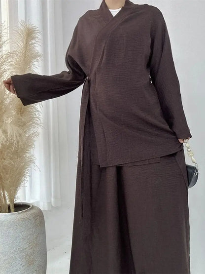 Abaya Femme 2 Pièces Élégance – Ensemble Fluide & Chic