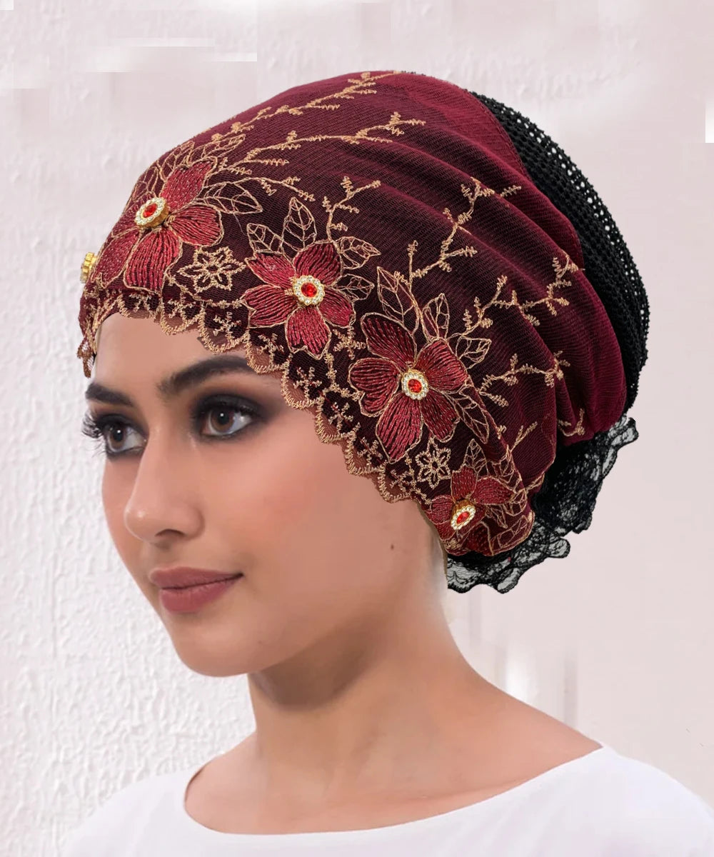 Bonnet Turban Femme Brodé – Élégance et Raffinement