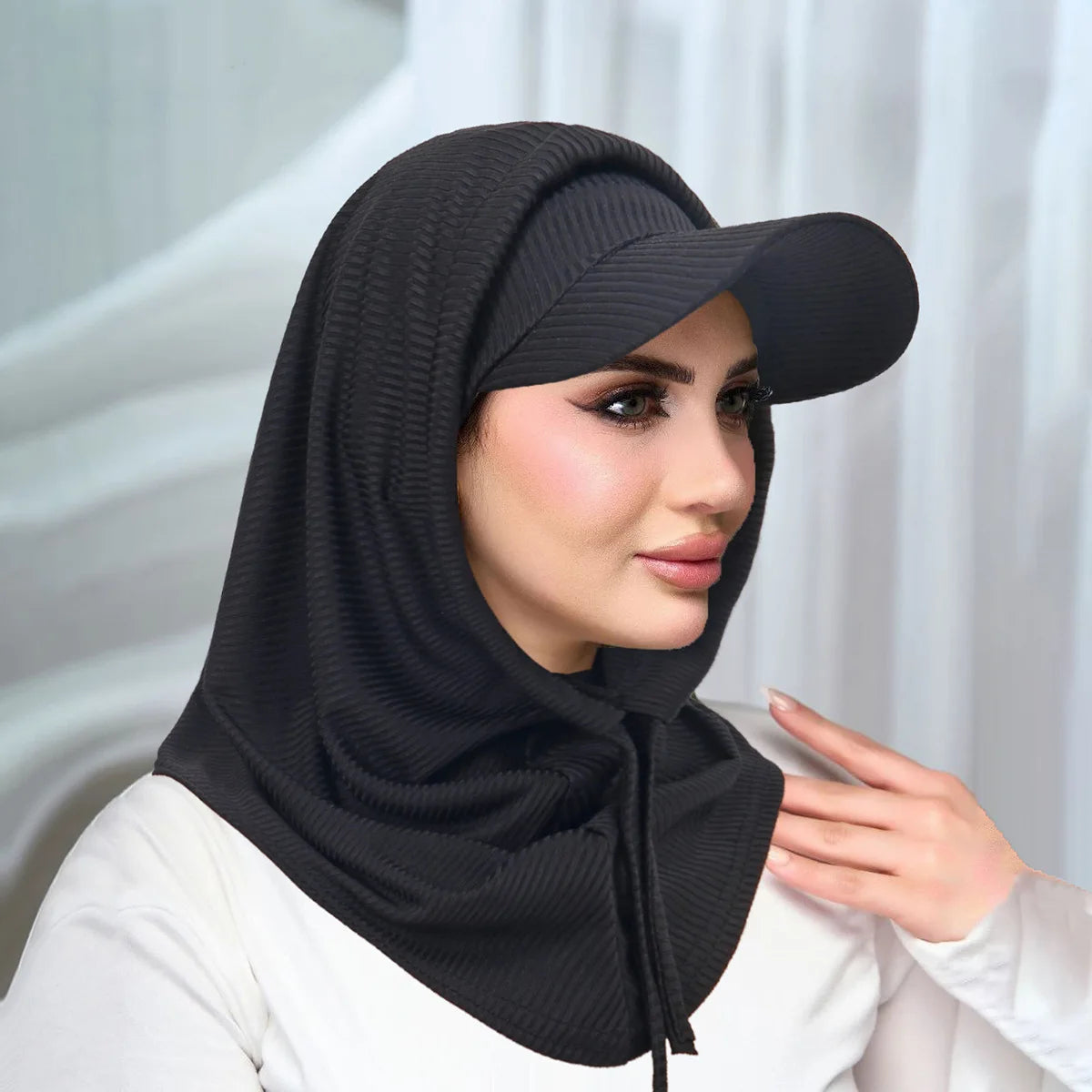 Bonnet Femme avec Casquette Intégrée & Tour de Cou Anti-UV – Protection Solaire Élégante