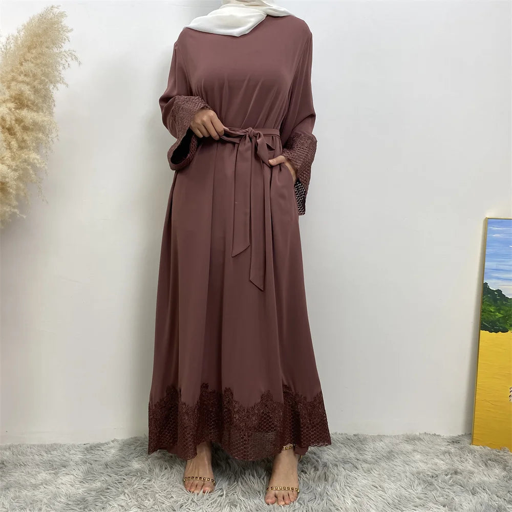Abaya Femme Turkey Élégance – Dentelle Raffinée & Fluidité