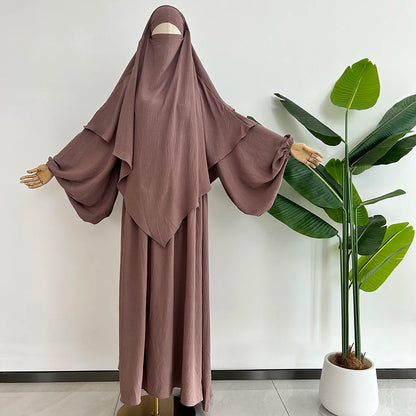Abaya Femme  Hijab Jazz Complet – Ensemble Élégant et Fluide pour un Look Raffiné