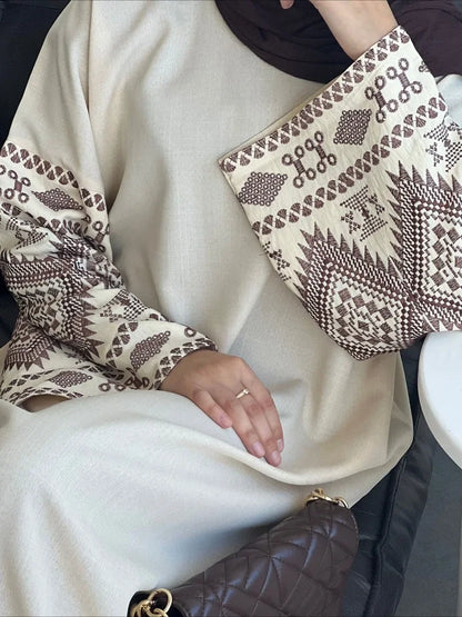 Abaya Femme Kaftan Imprimé Bohème – Élégance et Confort Chic