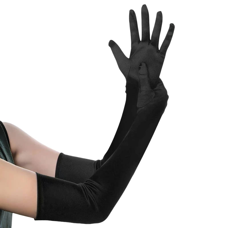 Gants Longs Satinés Classiques – Élégance Rétro Chic