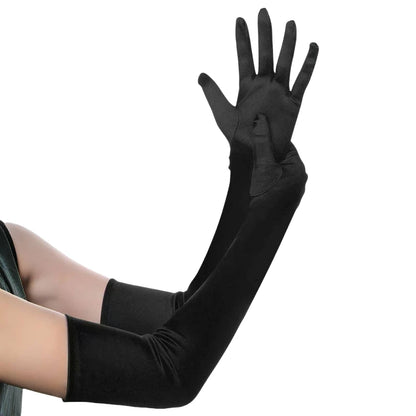 Gants Longs Satinés Classiques – Élégance Rétro Chic