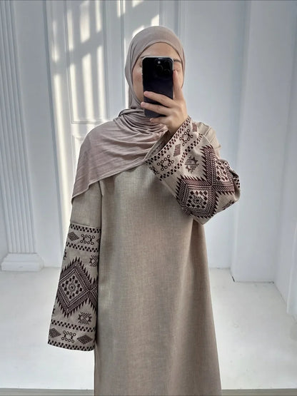 Abaya Femme Kaftan Imprimé Bohème – Élégance et Confort Chic
