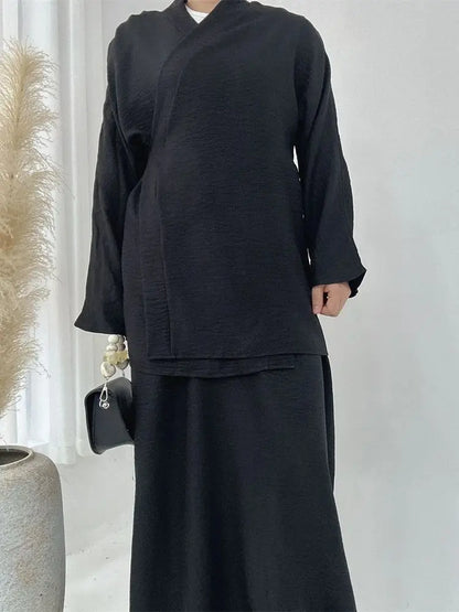Abaya Femme 2 Pièces Élégance – Ensemble Fluide & Chic
