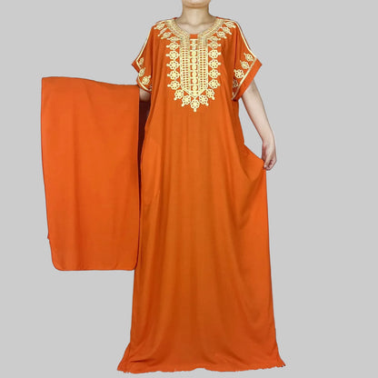 Kaftan Femme Traditionnel  – Élégance Modeste & Détails Sublimes