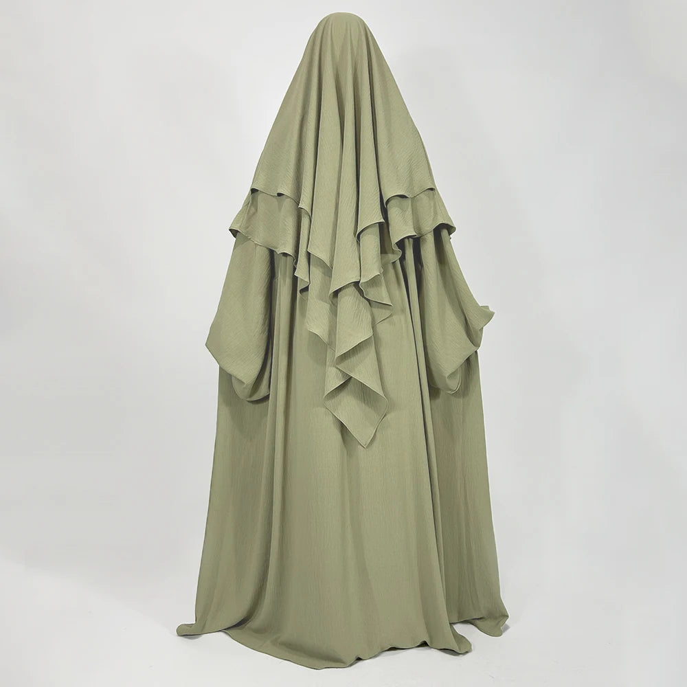 Abaya Femme  Hijab Jazz Complet – Ensemble Élégant et Fluide pour un Look Raffiné