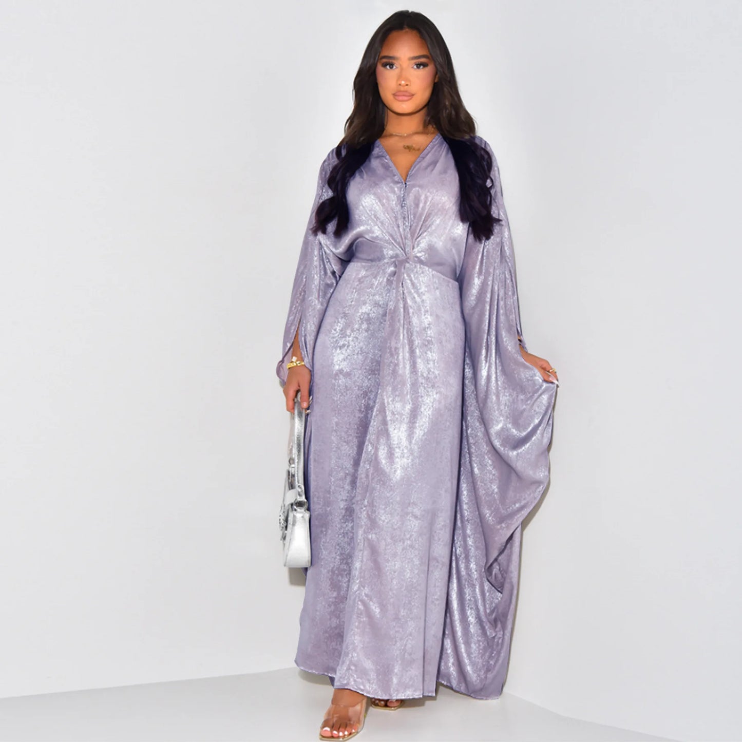 Abaya Femme Kimono Kaftan de Luxe – Élégance Satinée et Style Raffiné