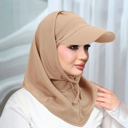 Bonnet Femme avec Casquette Intégrée & Tour de Cou Anti-UV – Protection Solaire Élégante