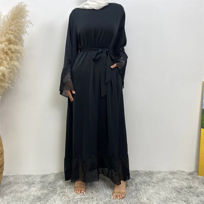 Abaya Femme Turkey Élégance – Dentelle Raffinée & Fluidité
