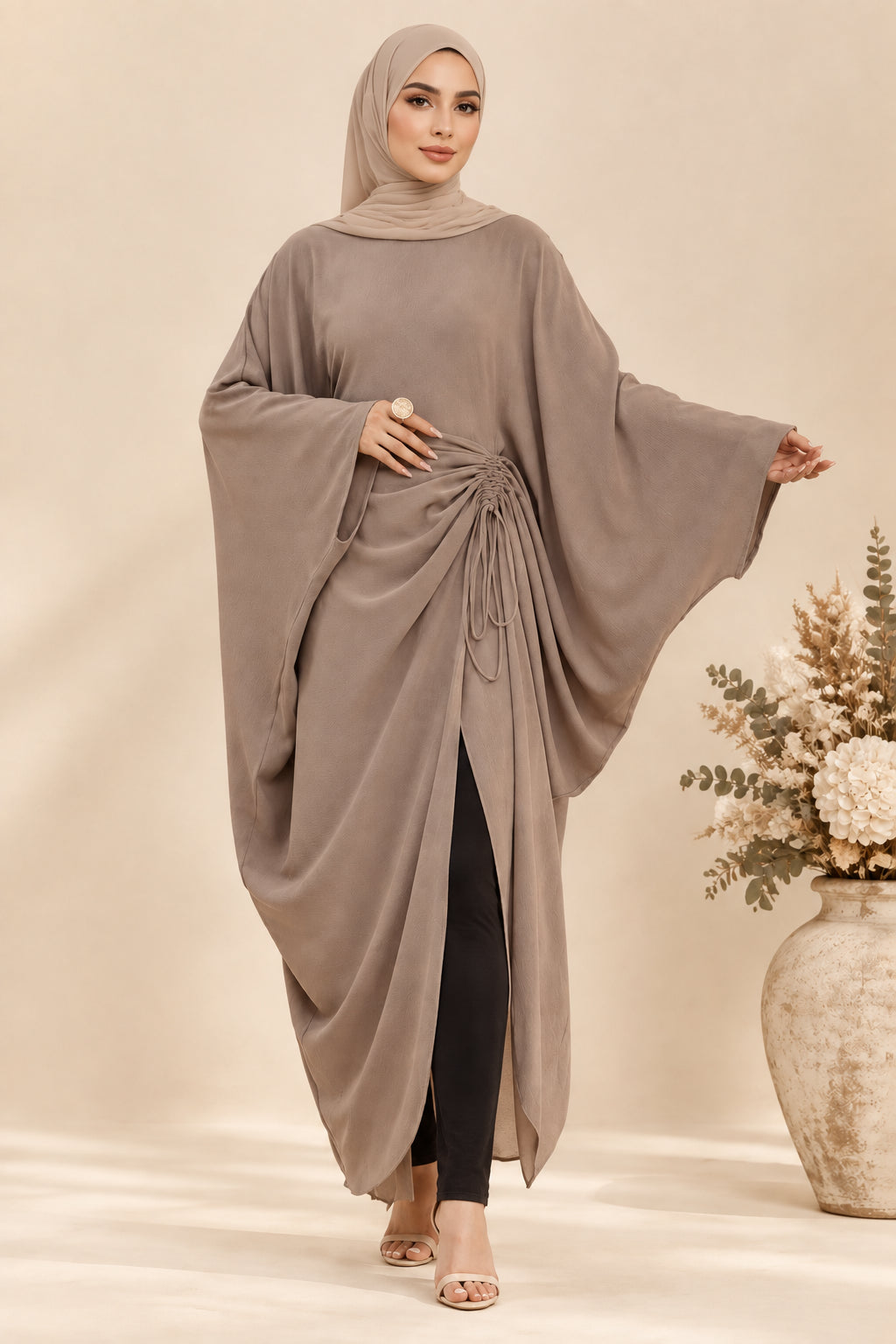Abaya Femme Longue à Manches Chauve-Souris – Coupe Fluide