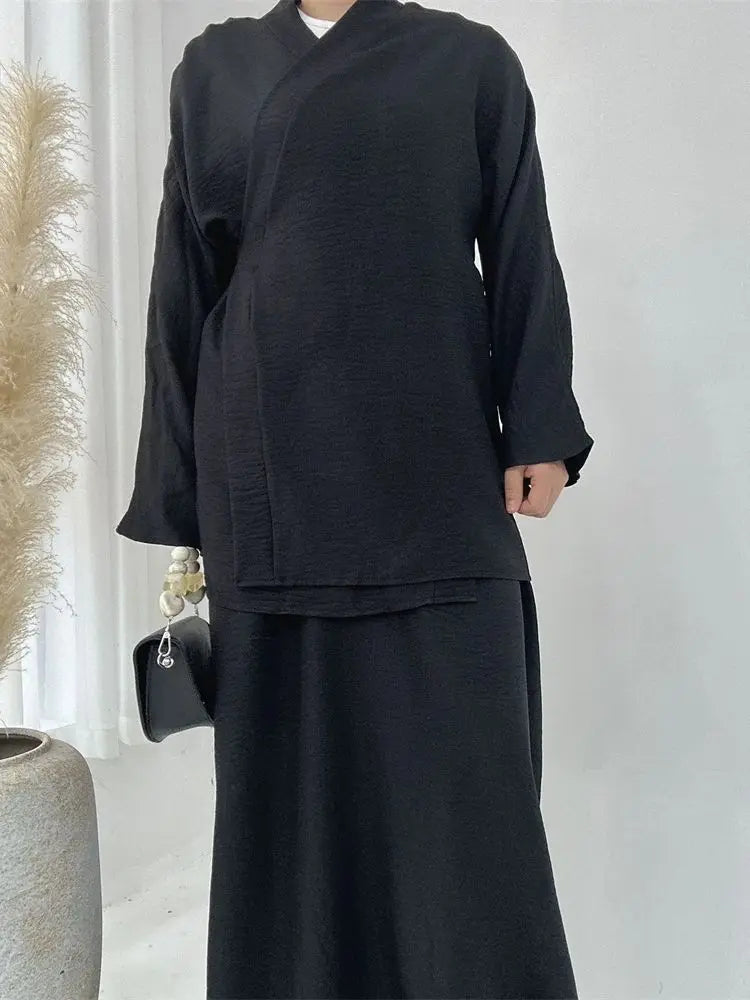 Abaya Femme Modeste 2 Pièces – Élégance Minimaliste et Confort Quotidien