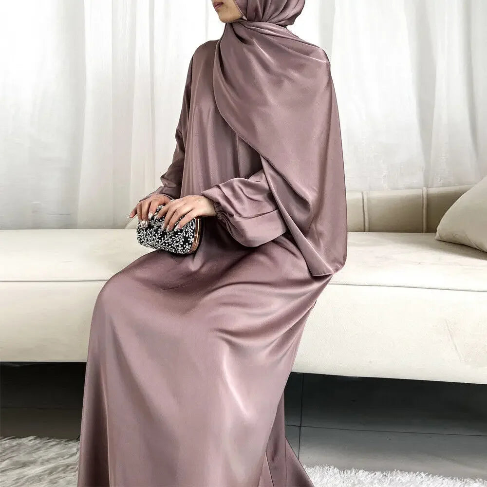 Hijab Femme Modeste Satiné – Fluidité Luxueuse & Confort Élégant
