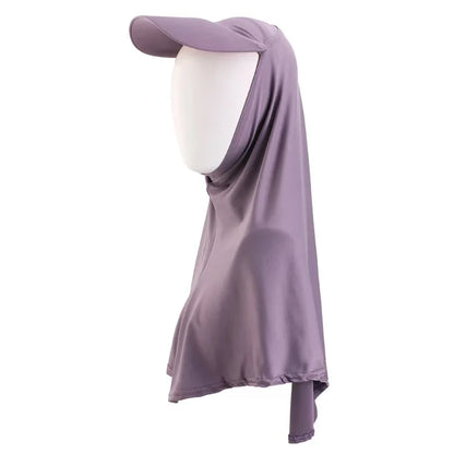 Hijab Uni avec Visière Intégrée – Sous-Foulard Extensible Femme