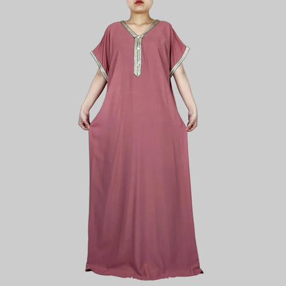 Kaftan Femme Traditionnel  – Élégance Modeste & Détails Sublimes