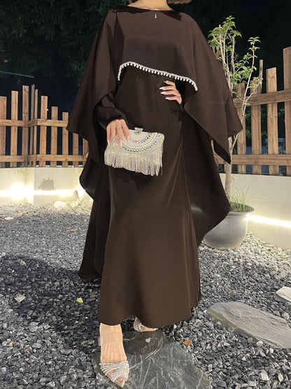 Abaya Femme Papillon Luxe – Élégance Fluide & Détails Brillants