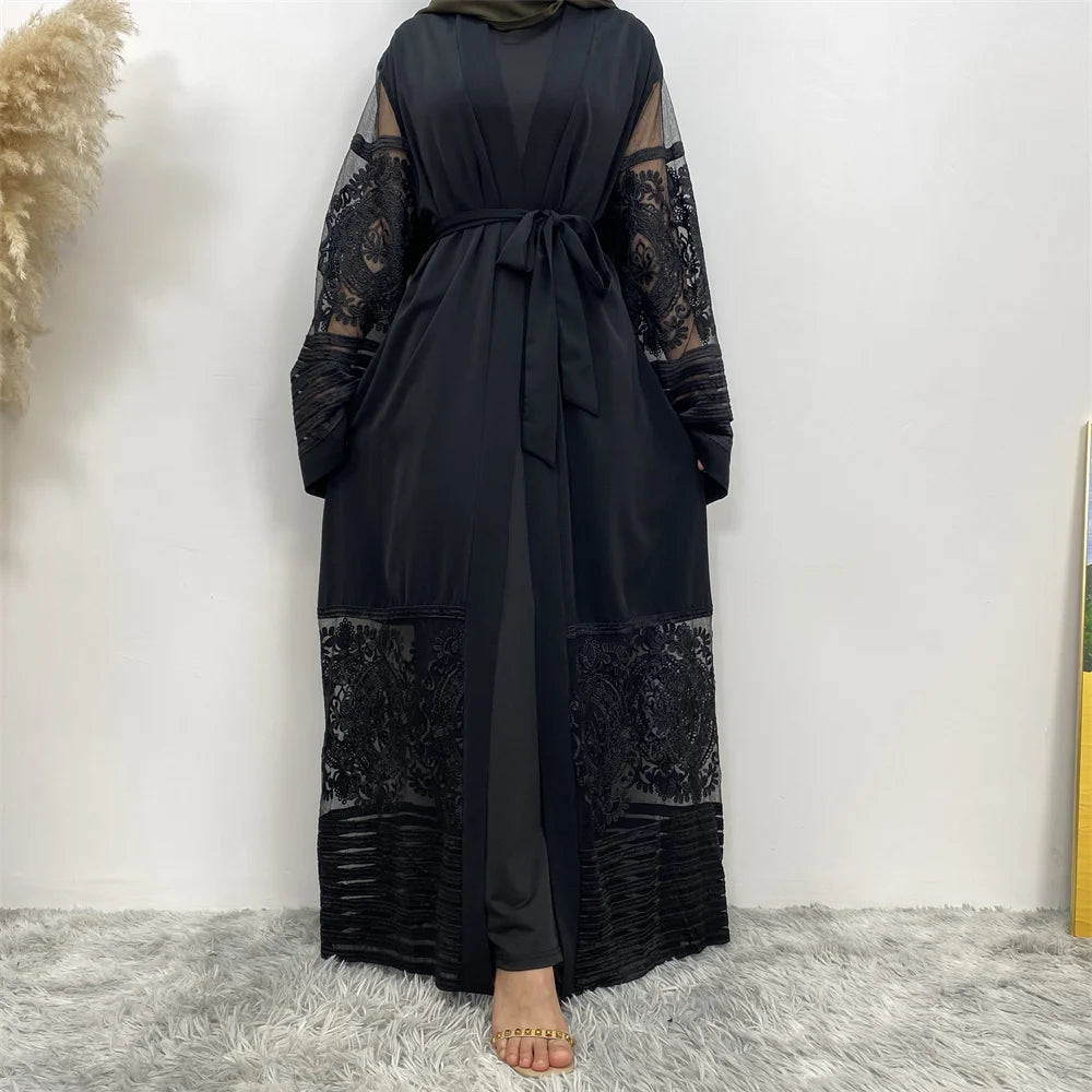 Abaya Femme Luxe Broderies Or – Élégance Royale et Raffinement
