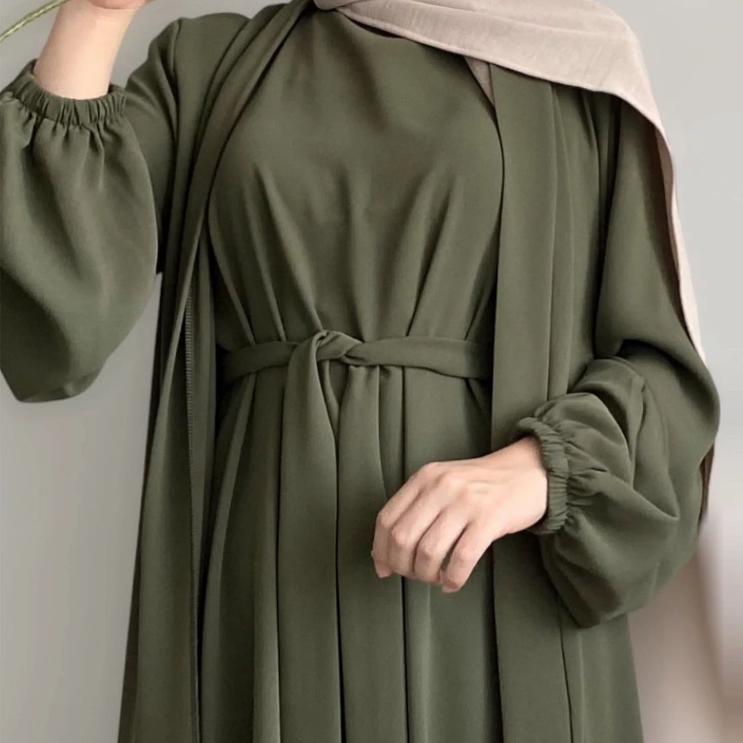 Abaya Femme Cardigan 2 Pièces – Élégance Polyvalente et Confort Absolu