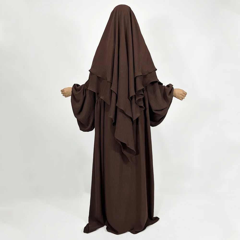 Abaya Femme  Hijab Jazz Complet – Ensemble Élégant et Fluide pour un Look Raffiné