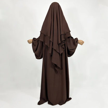 Abaya Femme  Hijab Jazz Complet – Ensemble Élégant et Fluide pour un Look Raffiné