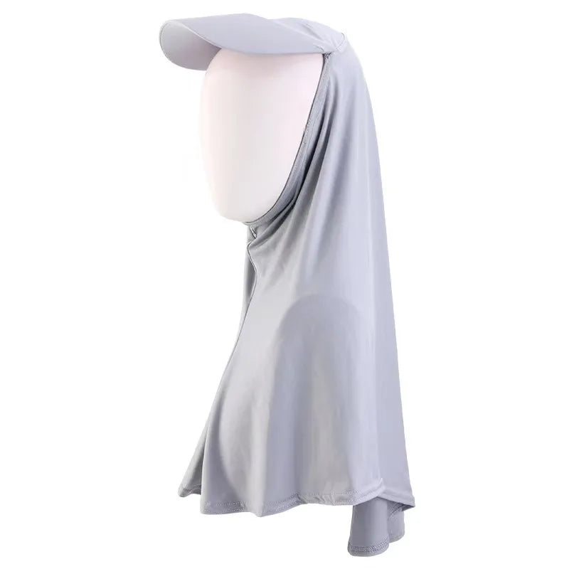 Hijab Uni avec Visière Intégrée – Sous-Foulard Extensible Femme