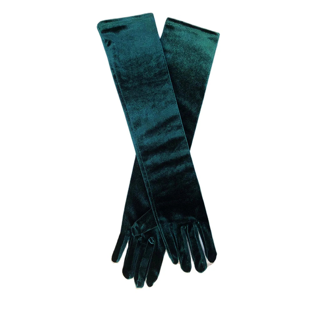 Gants Longs Velours – Élégance Glamour