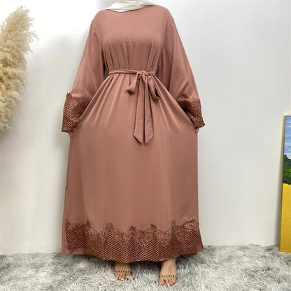 Abaya Femme Turkey Élégance – Dentelle Raffinée & Fluidité