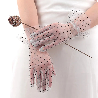 Gants Transparent à Pois – Élégance Tendance
