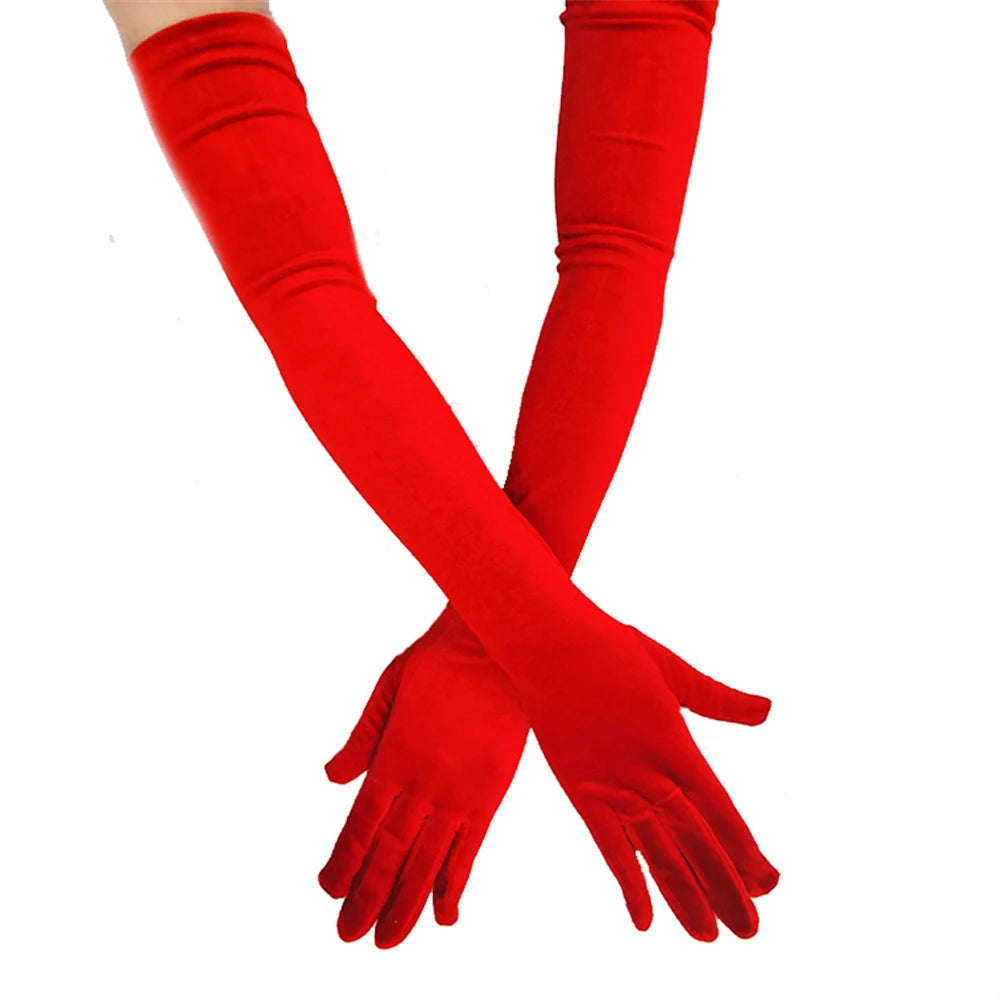 Gants Longs Velours – Élégance Glamour